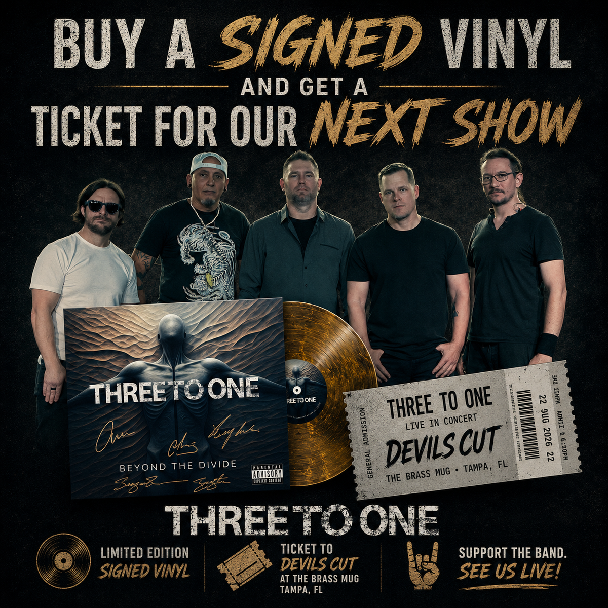 Autographed vinyl with ticket