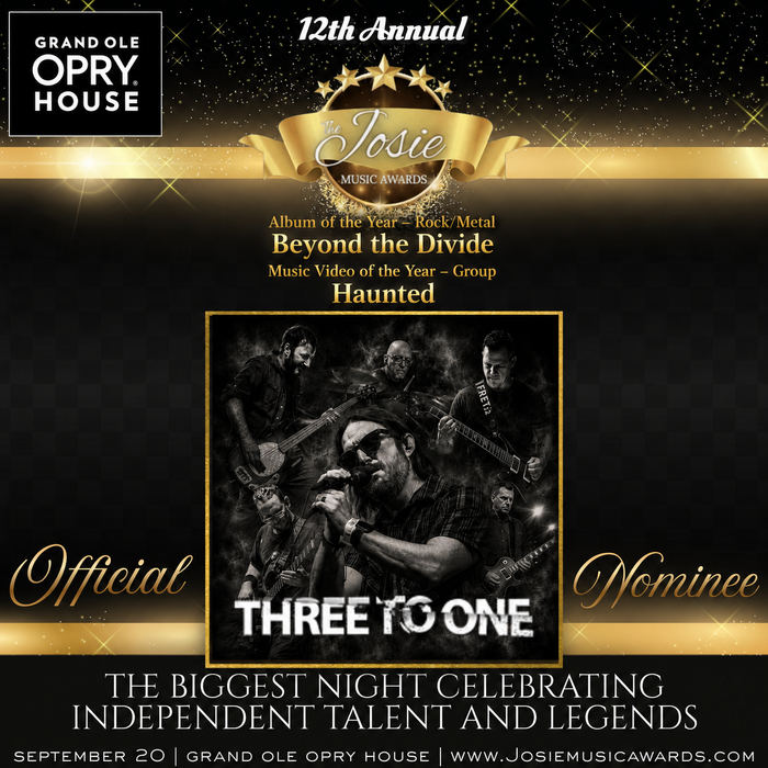 Three To One Earns Two Nominations at the 12th Annual Josie Music Awards