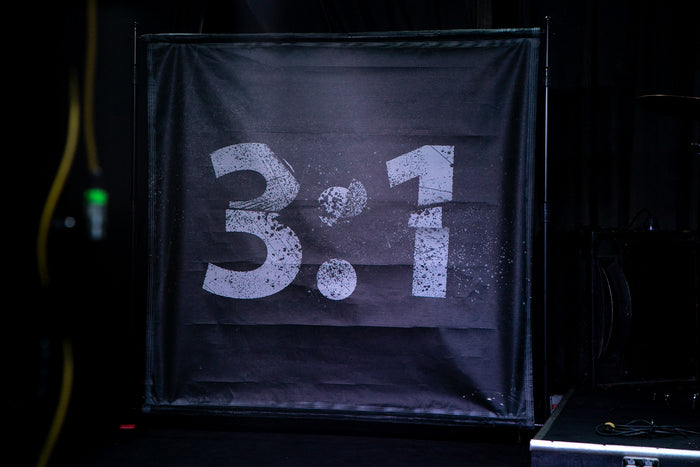 Autographed Three To One Stage-Used Scrim with Stand