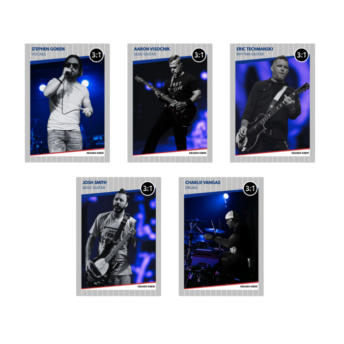 (Autographed) The Official Three To One Trading Cards #1-5 Base Bundle